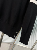 4-Bar Crewneck Cream Sweater - Men's