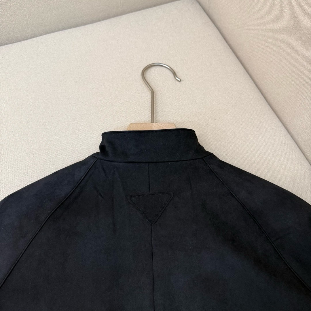 Navy Nylon Plain Bomber - Men's