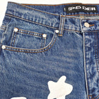 Blue Denim Star Patch Straight - Women's