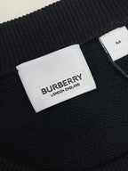 Black Cotton Tonal Emblem Crewneck - Men's