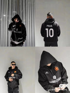Black Cotton Graphic Zip-Through - Men's