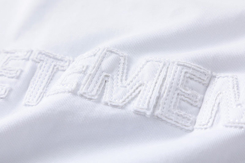 Black Cotton Tonal Text Crewneck - Men's