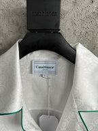 White Silk Piped Long-Sleeve - Men's