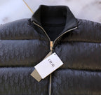 Navy Blue and Black Puffer Jacket - Men's