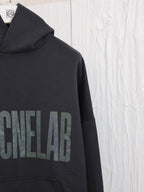 Black Cotton Tonal Text Pullover - Men's