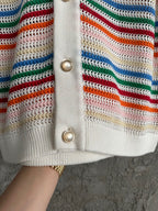 Multicolour Striped Knit Shirt - Men's