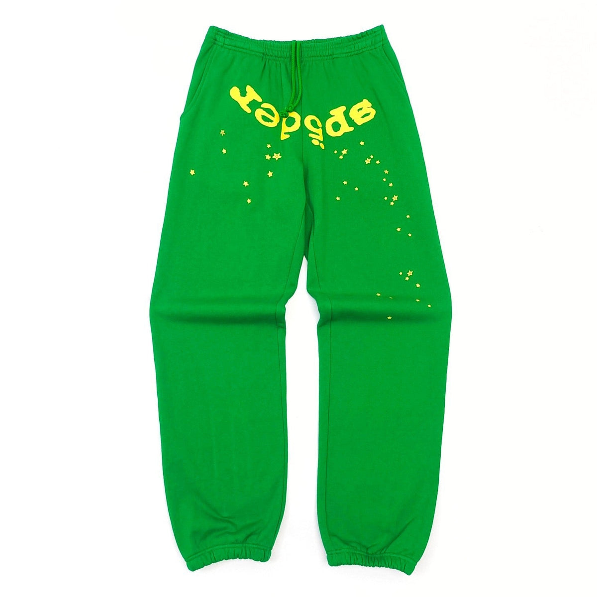 Green Cotton Graphic Joggers - Men's