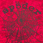 Red Cotton Web Print Pullover - Men's