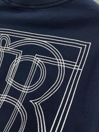 Black Cotton Tonal Crewneck - Men's