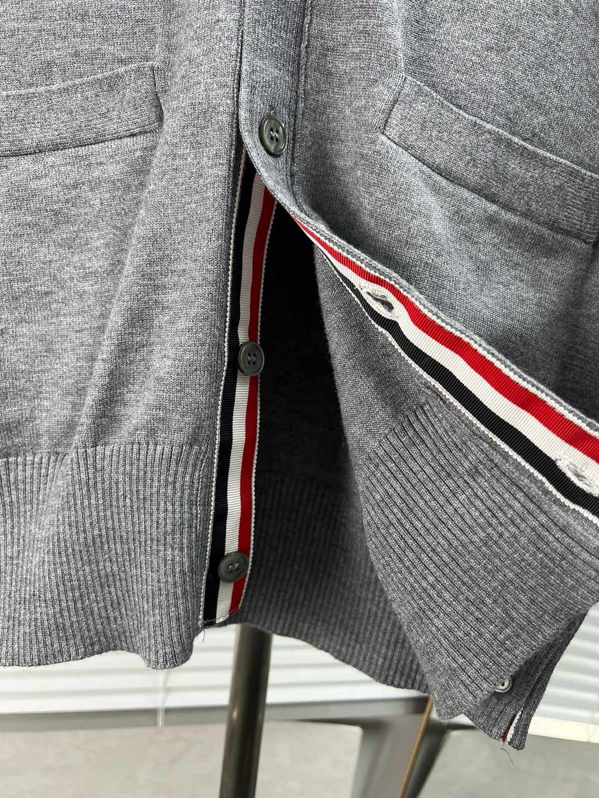 RWB Stripe Cardigan White - Men's