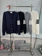4-Bar Cardigan White - Men's