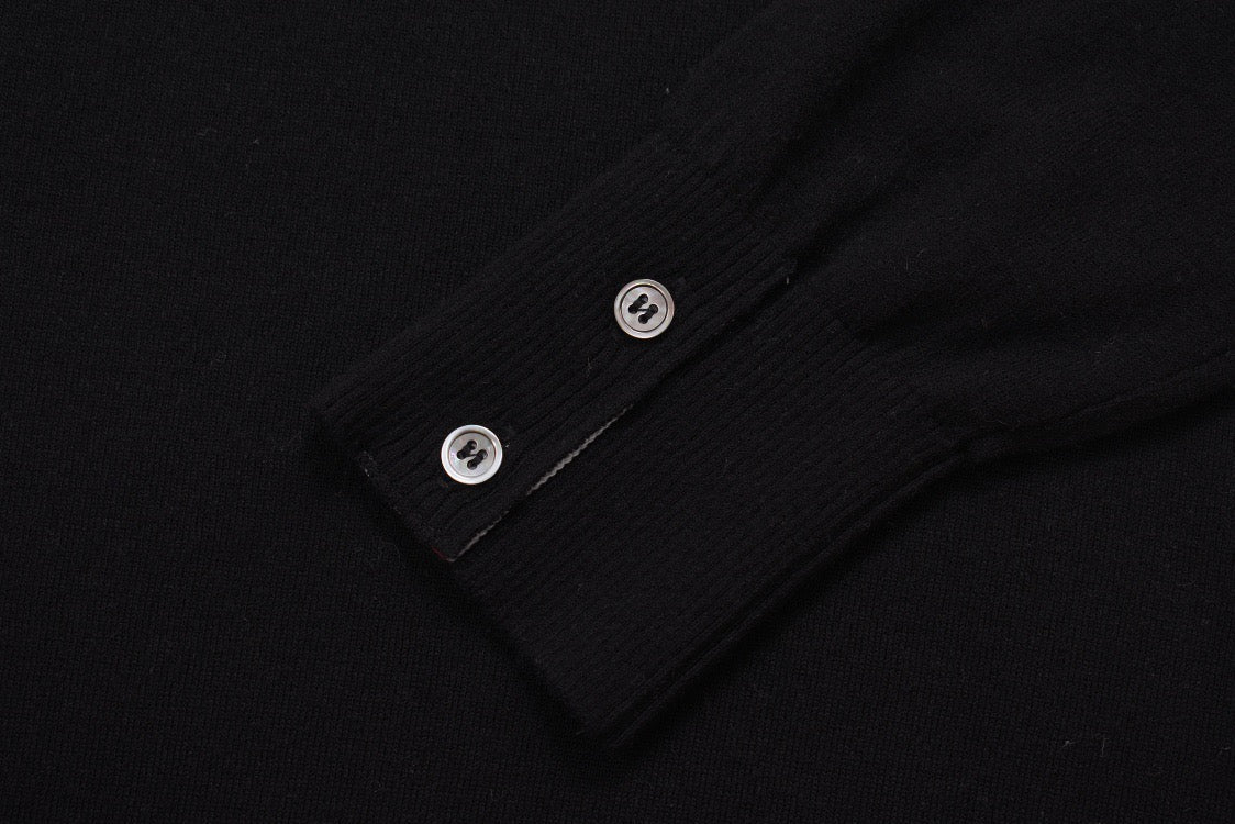 Grey Wool Four-Bar Crewneck - Men's