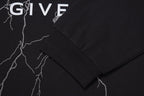 Black Cotton Lightning Print Long-Sleeve - Men's