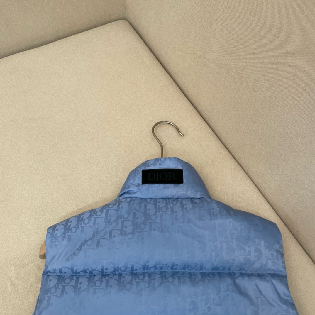 Blue Nylon Quilted Gilet - Men's