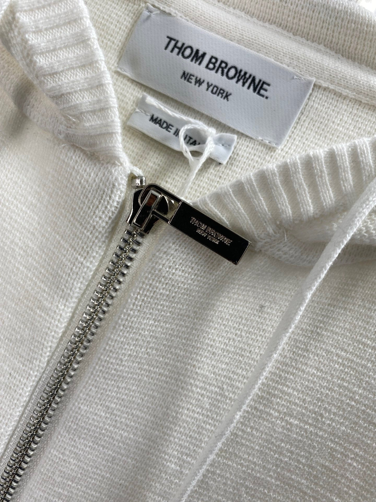 Navy Cotton Striped Sleeve Zip-Through - Men's