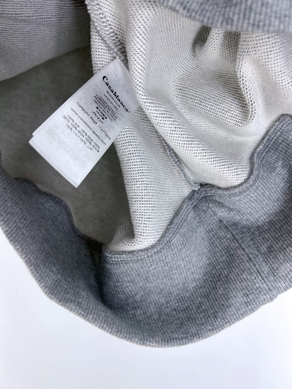Grey Cotton Crest Graphic Crewneck - Men's