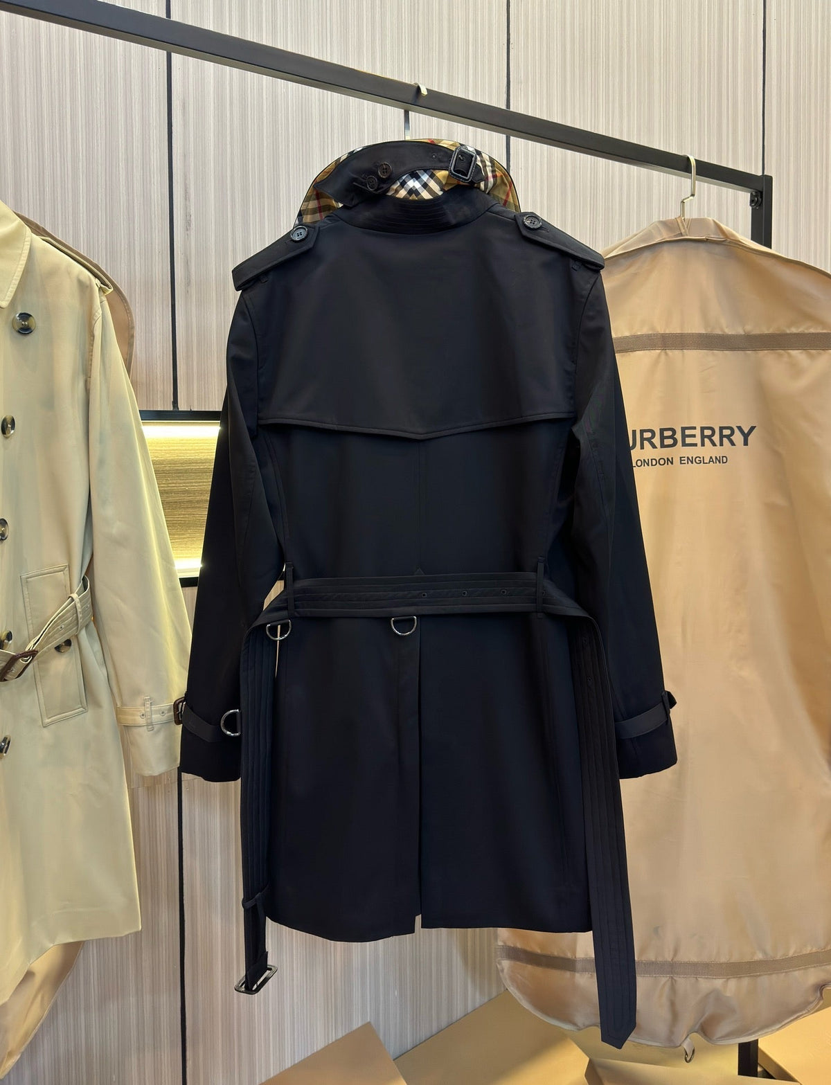 Navy Belted Trench - Men's