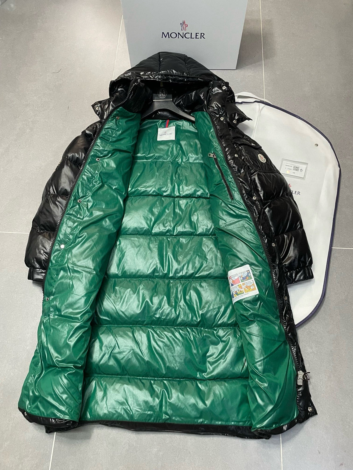 Black and Green Puffer Jacket - Men's