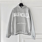 Grey Cotton Bold Text Pullover - Men's