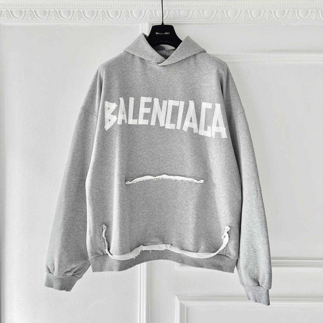 Grey Cotton Bold Text Pullover - Men's