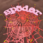 Brown Cotton Web Print Pullover - Men's