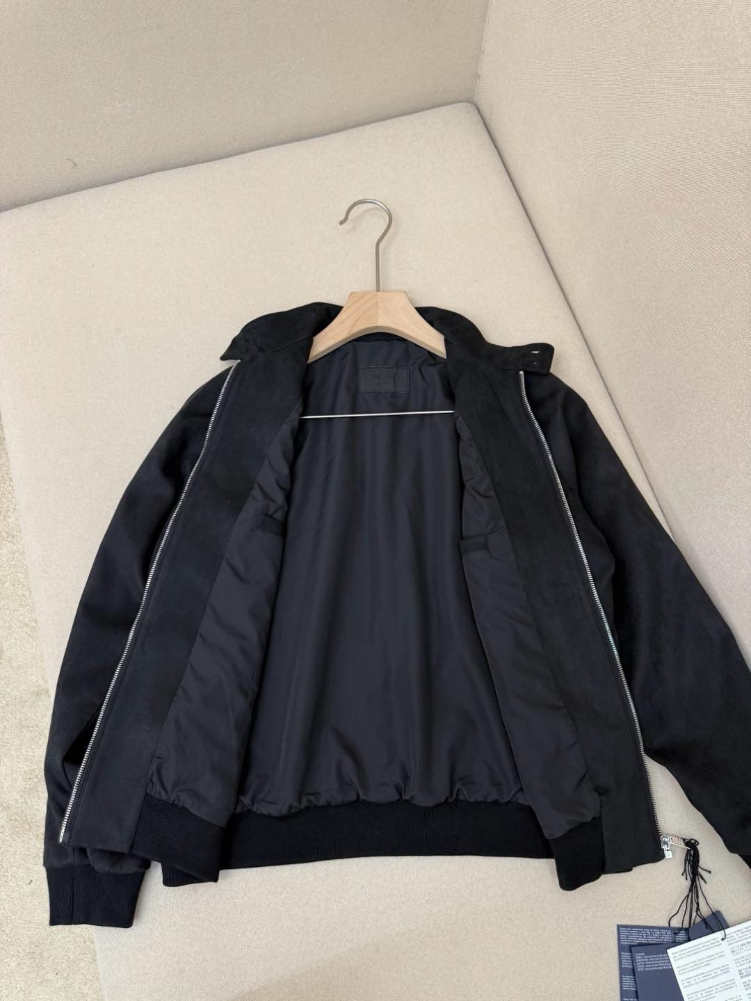 Navy Nylon Plain Bomber - Men's