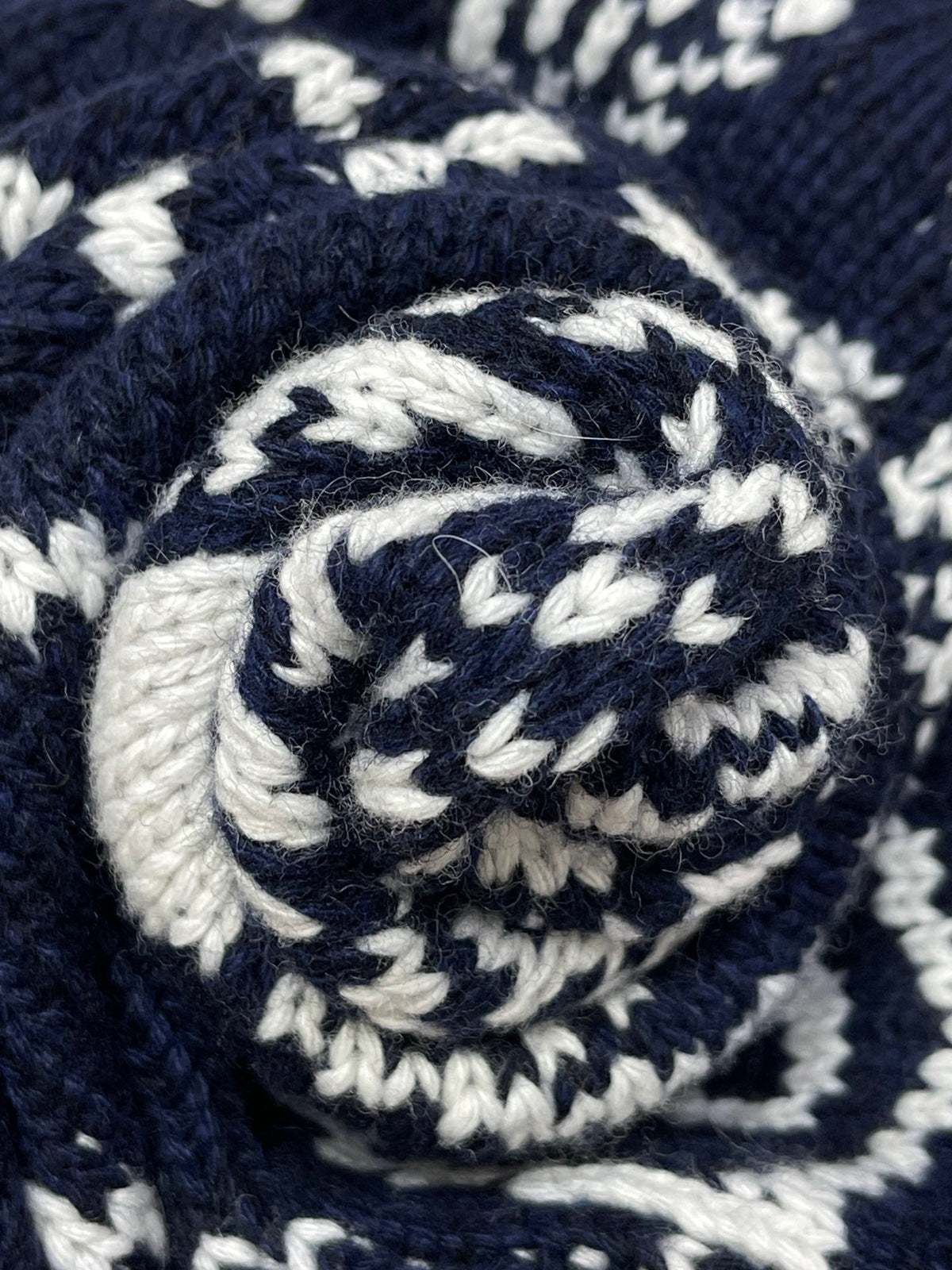 Navy Wool Crest Intarsia Crewneck - Men's