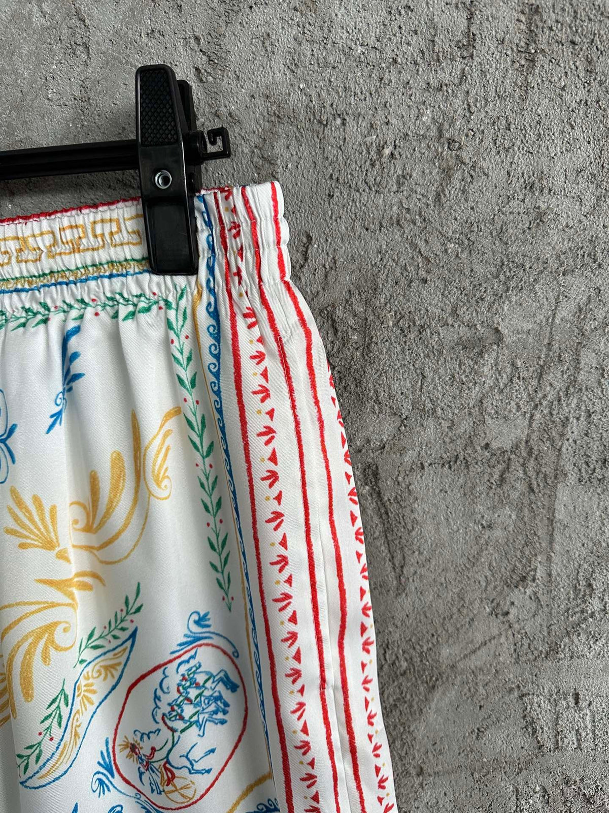 Ornate Print Silk Shorts - Men's