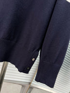 4-Bar Crewneck Cream Sweater - Men's