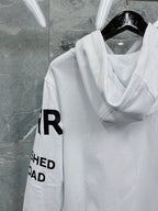 Black Cotton Text Print Pullover - Men's