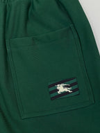 Navy Cotton Check Patch Drawstring - Men's
