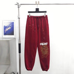 Green Cotton Web Graphic Joggers - Men's