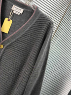 Grey Knit Cardigan - Men's