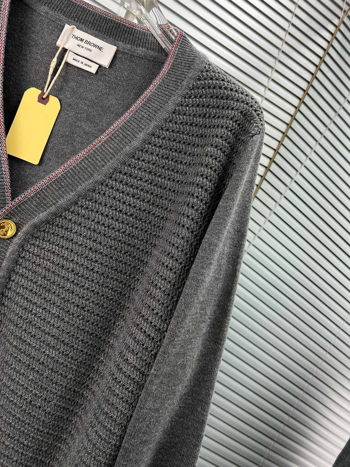 Grey Knit Cardigan - Men's