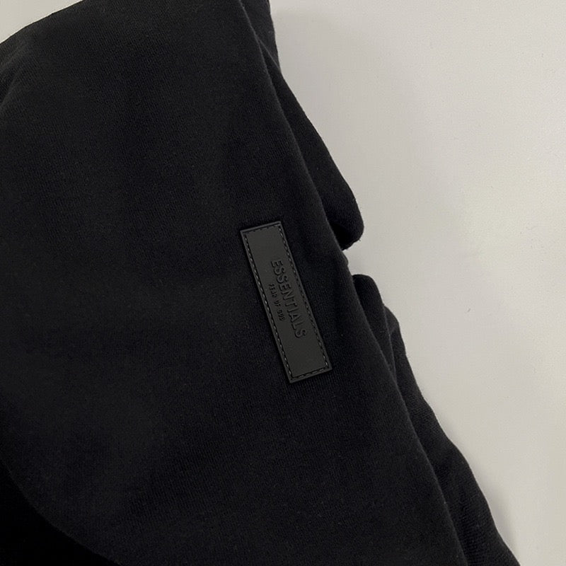 Black Cotton Logo Pullover - Men's