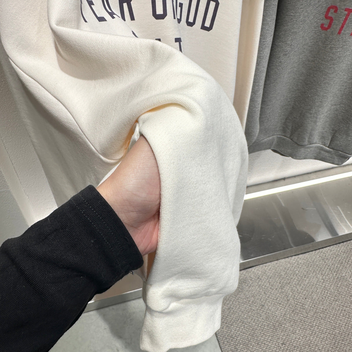Black Cotton Gold Text Pullover - Men's