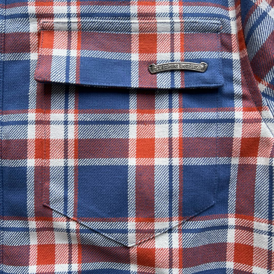 Blue Flannel Printed Sleeve Long-Sleeve - Men's