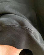 Black Cotton Script Logo Pullover - Men's