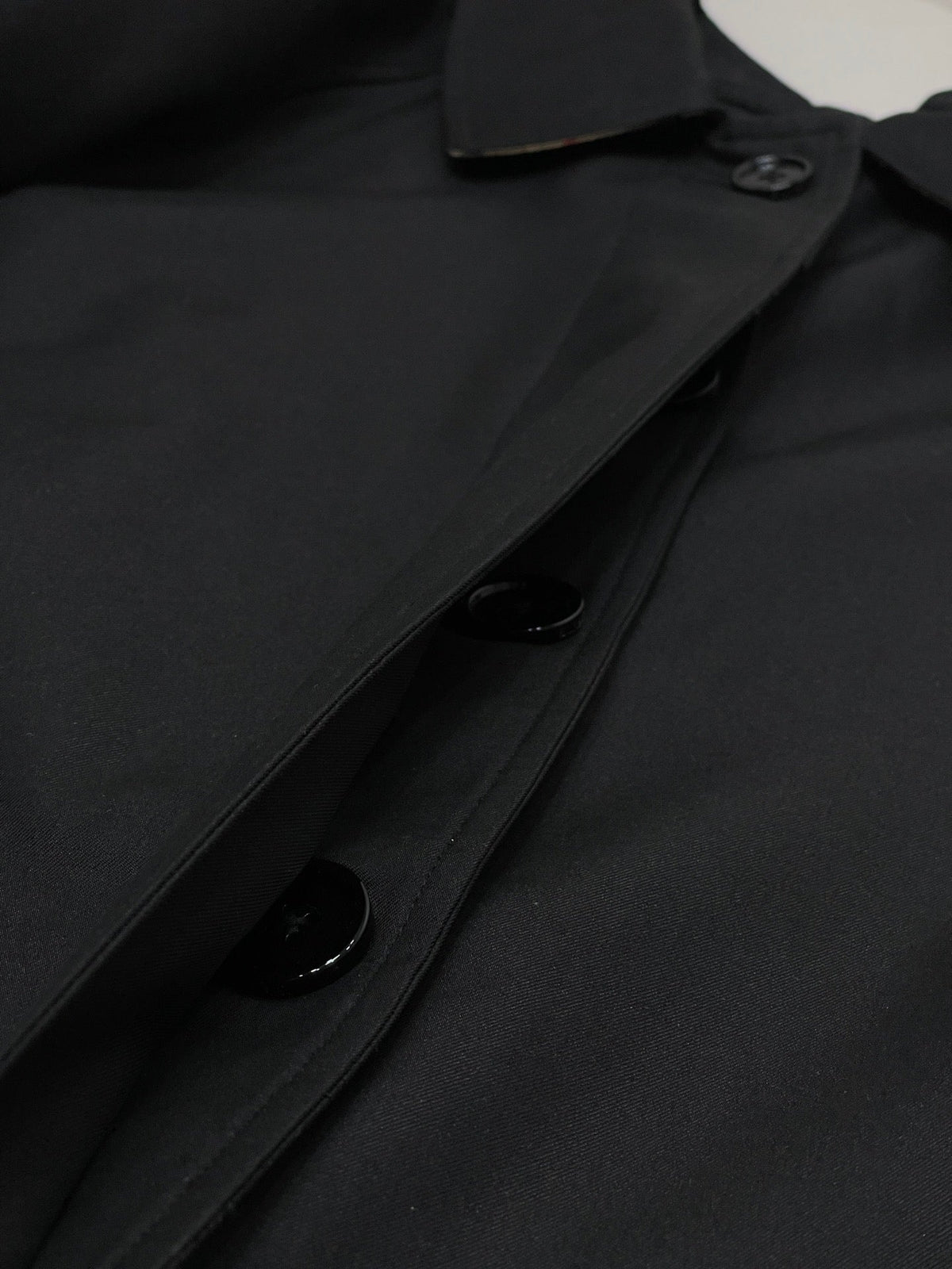 Navy Cotton Plain Car Coat - Men's