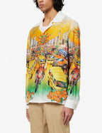 Tropical Scene Print Silk Shirt - Men's