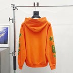 Orange Cotton Star Print Pullover - Men's