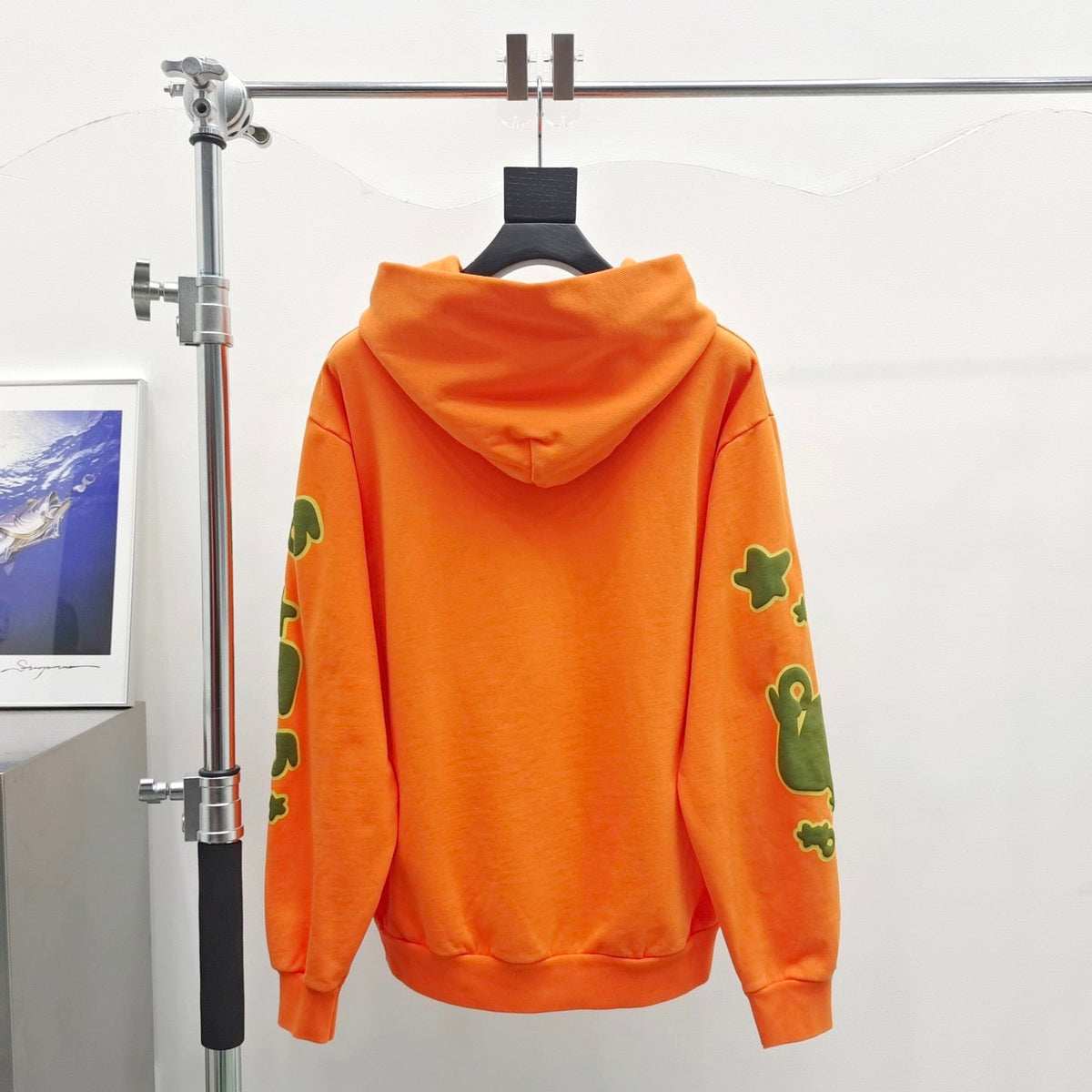 Orange Cotton Star Print Pullover - Men's