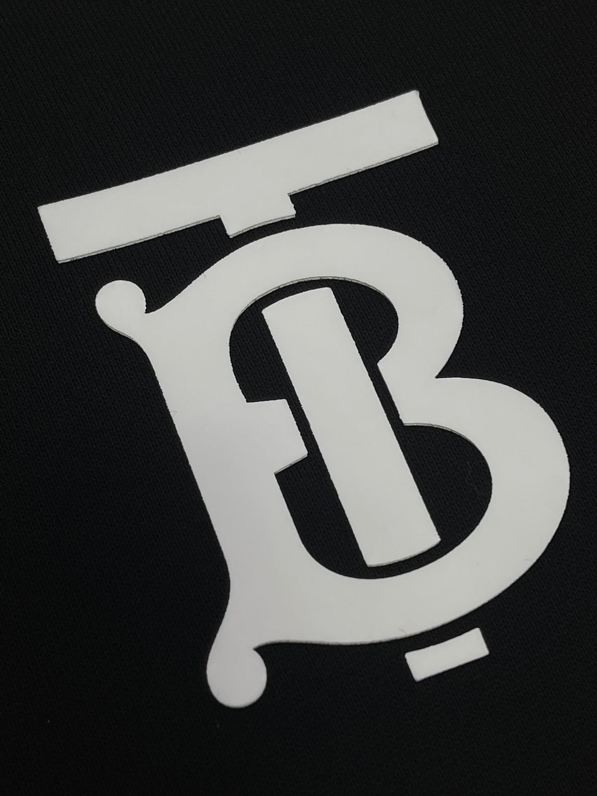 Black Cotton Monogram Crewneck - Men's