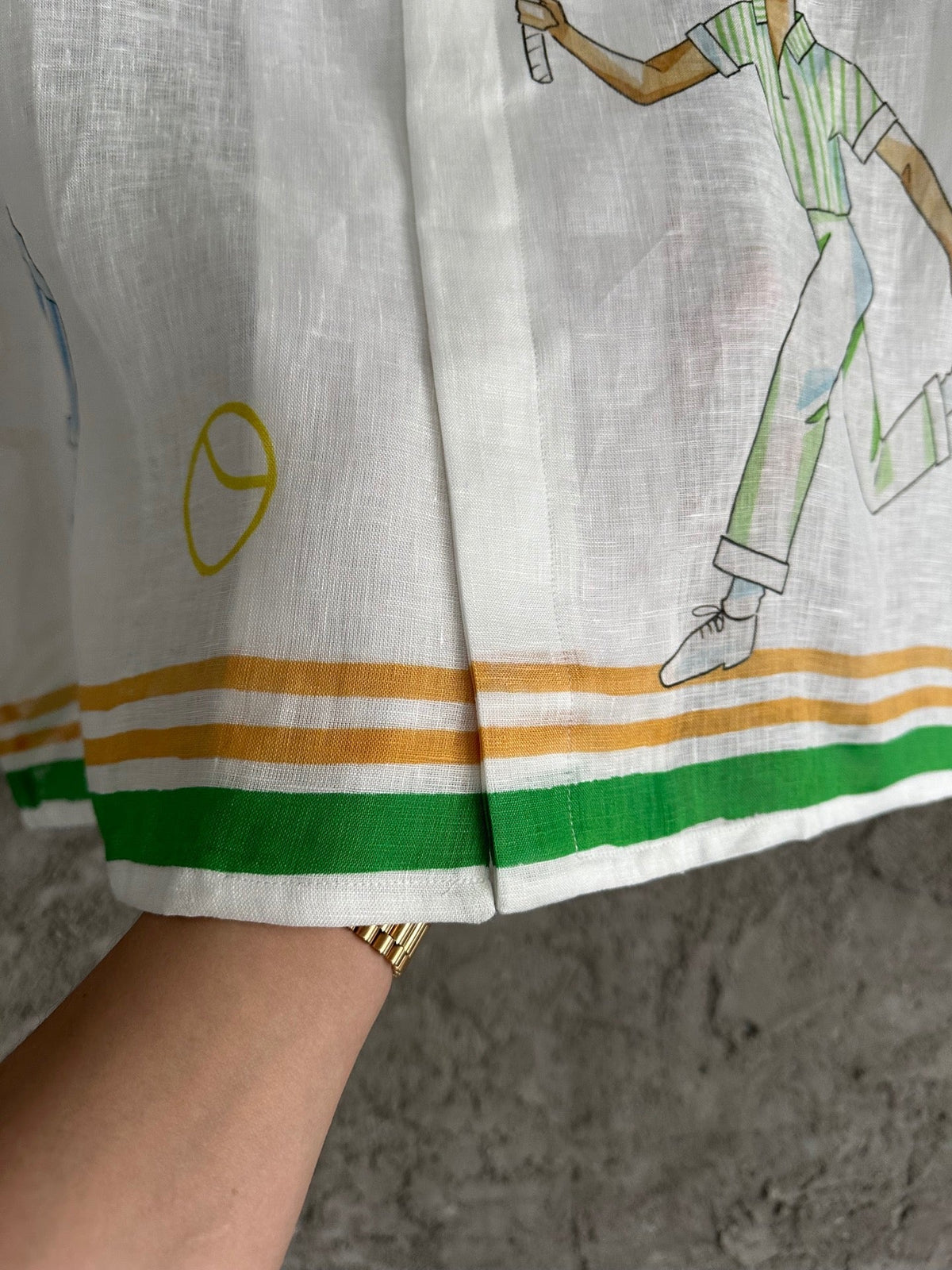 Tennis Print Silk Shirt - Men's