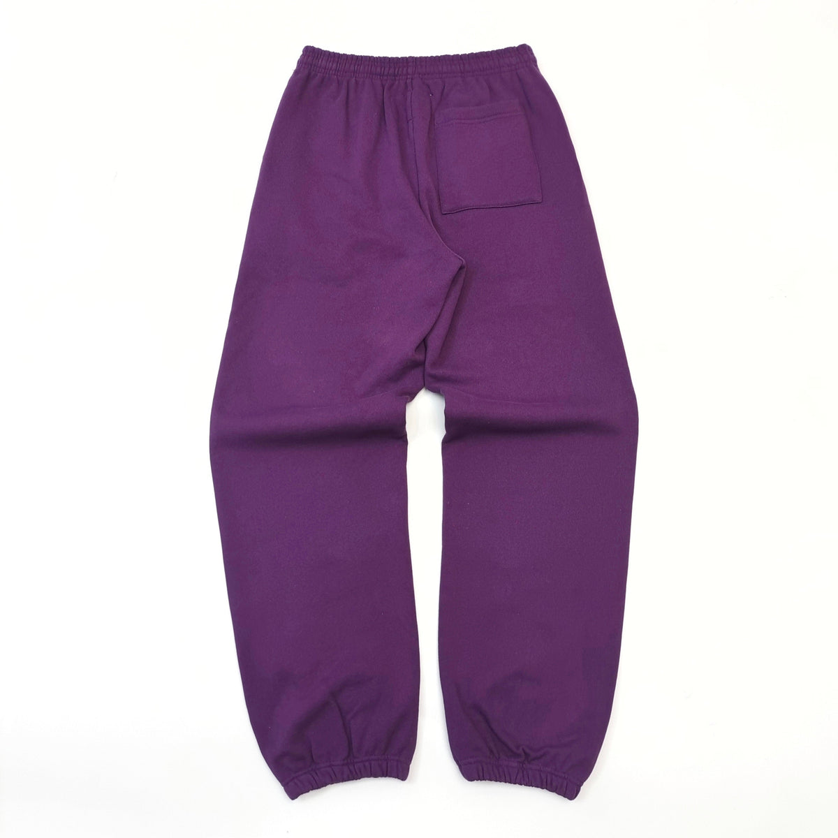 Purple Cotton Text Print Joggers - Men's