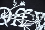 Black Cotton Gothic Text Crewneck - Men's