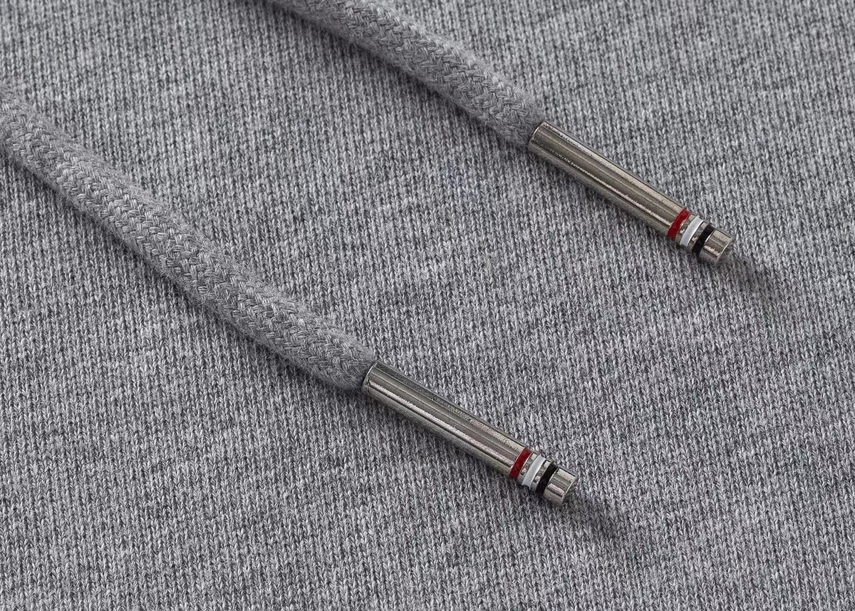 Grey Cotton Bar Stripe Pullover - Men's