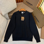 Navy Cotton Plain Crewneck - Men's