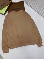 Black Cotton White Text Crewneck - Men's