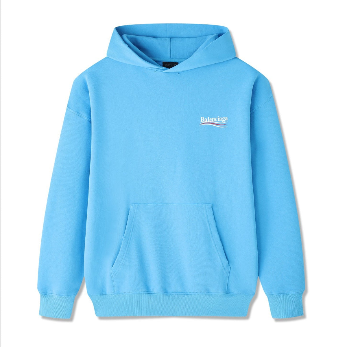 Blue Cotton Logo Pullover - Men's
